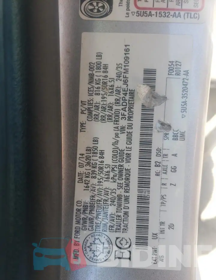 3FADP4EJ6FM109161 Photo# 12