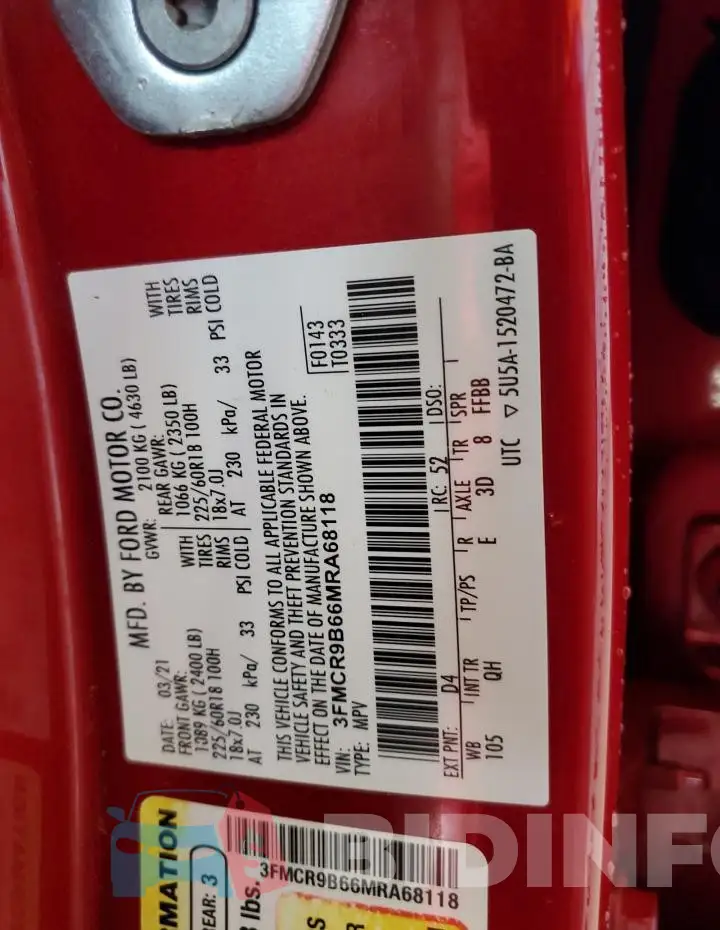 3FMCR9B66MRA68118 Photo# 13