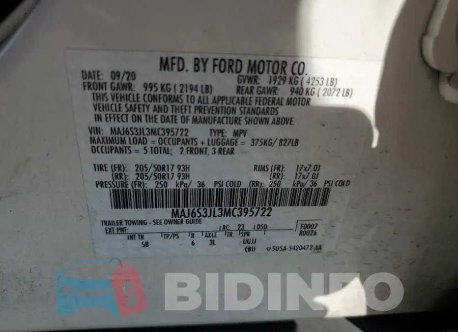 MAJ6S3JL3MC395722 Photo# 13