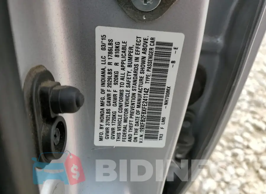 19XFB2F8XFE241142 Photo# 12