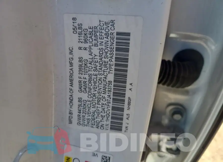 1HGCV1F97JA183758 Photo# 12