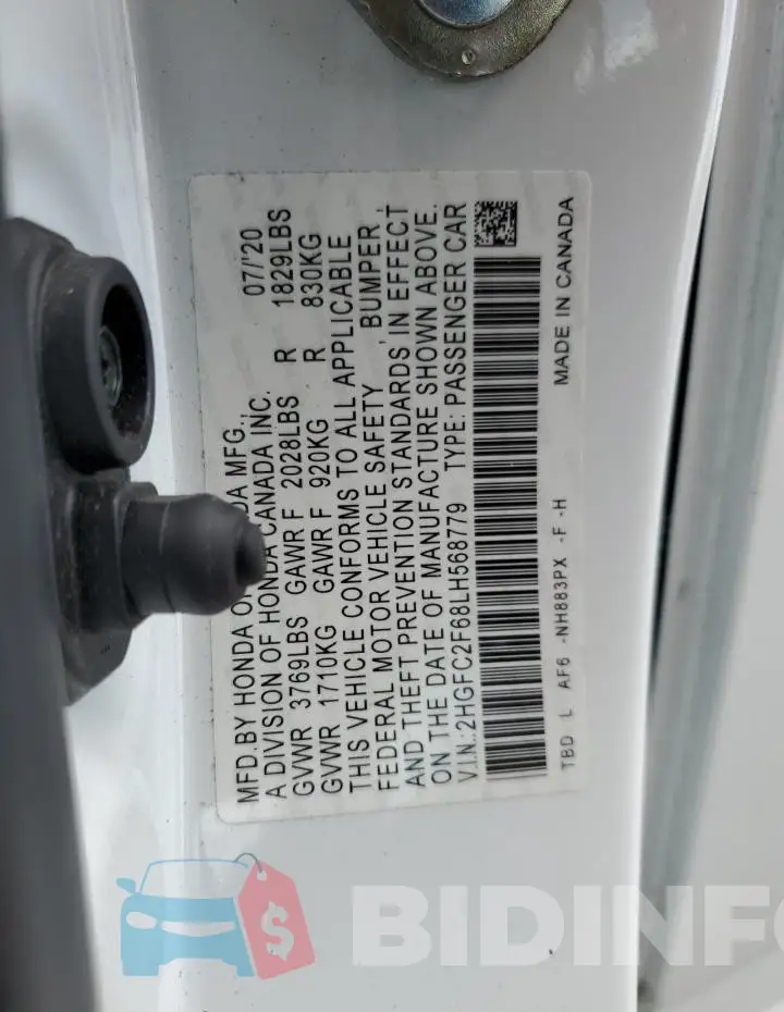 2HGFC2F68LH568779 Photo# 12