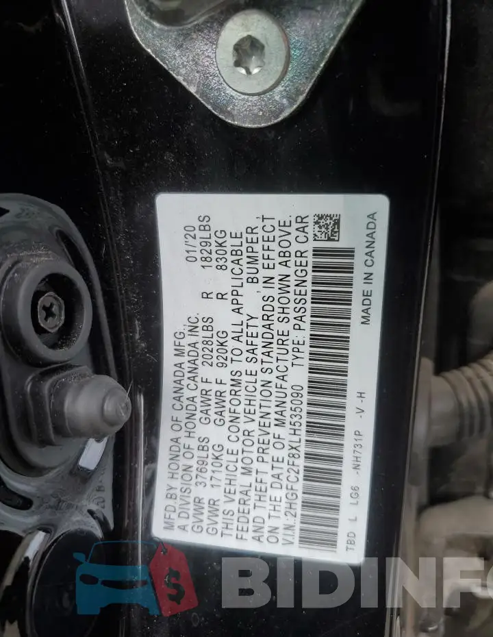 2HGFC2F8XLH535090 Photo# 12