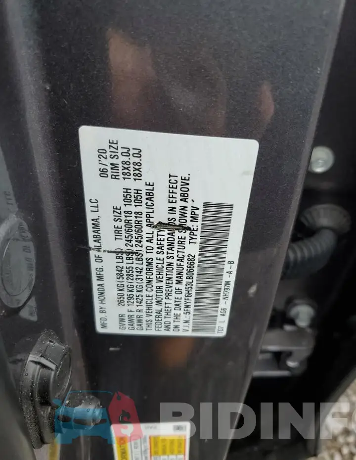 5FNYF6H53LB066682 Photo# 13
