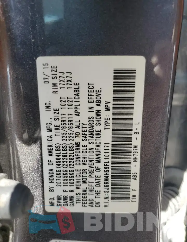 5J6RM4H59FL101171 Photo# 13