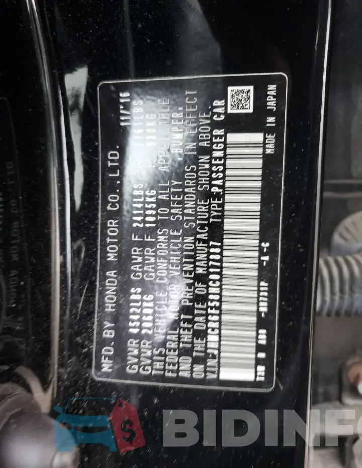 JHMCR6F58HC017887 Photo# 13