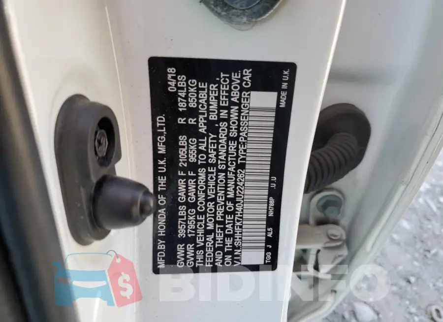 SHHFK7H40JU224262 Photo# 12