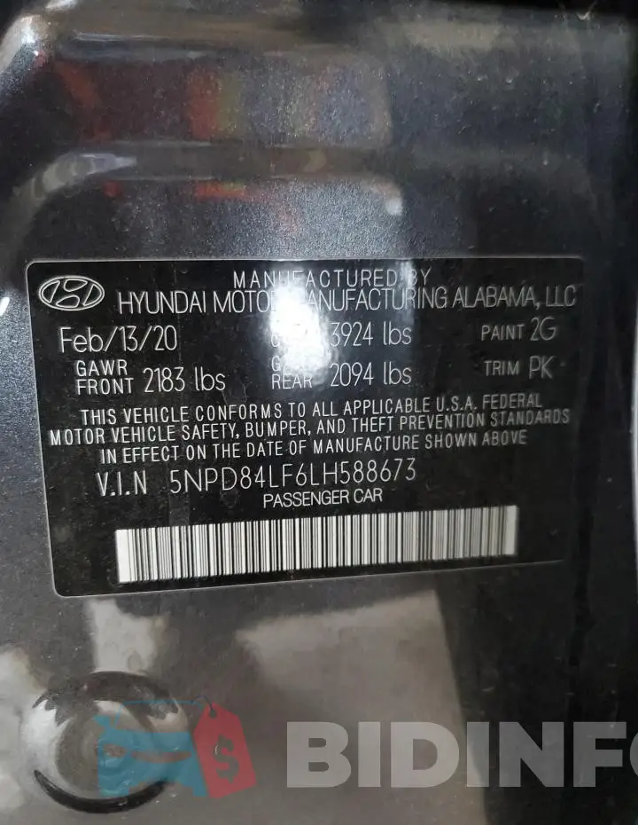 5NPD84LF6LH588673 Photo# 12