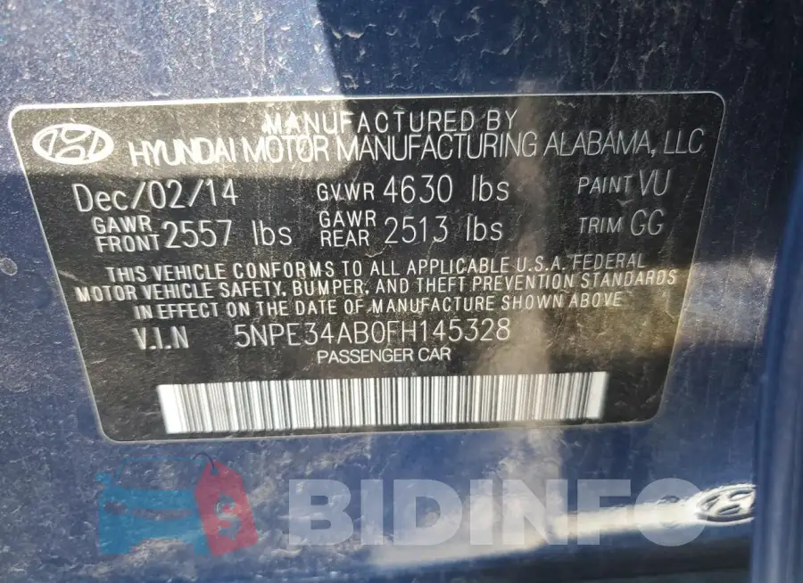 5NPE34AB0FH145328 Photo# 12