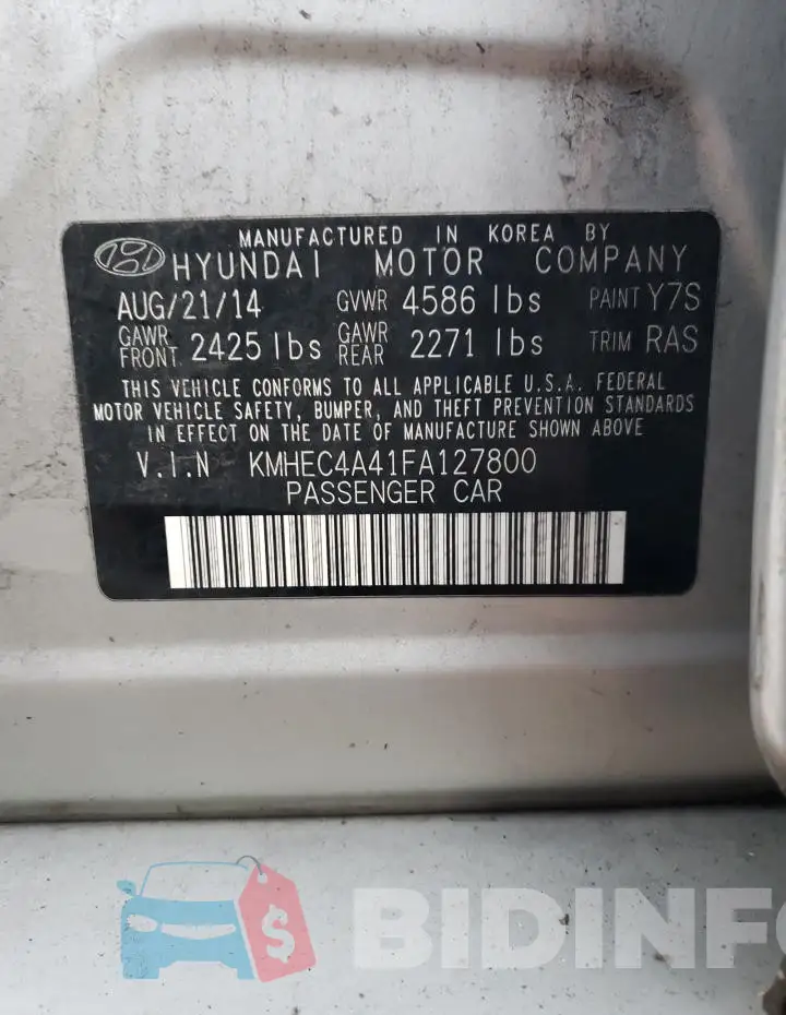 KMHEC4A41FA127800 Photo# 12