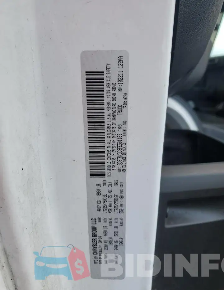 3C6TRVDD9FE501165 Photo# 13