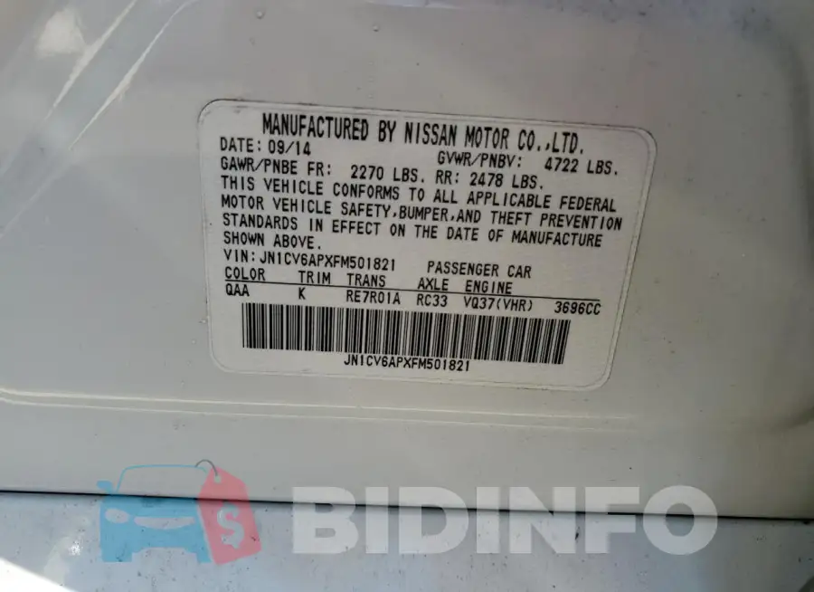 JN1CV6APXFM501821 Photo# 13