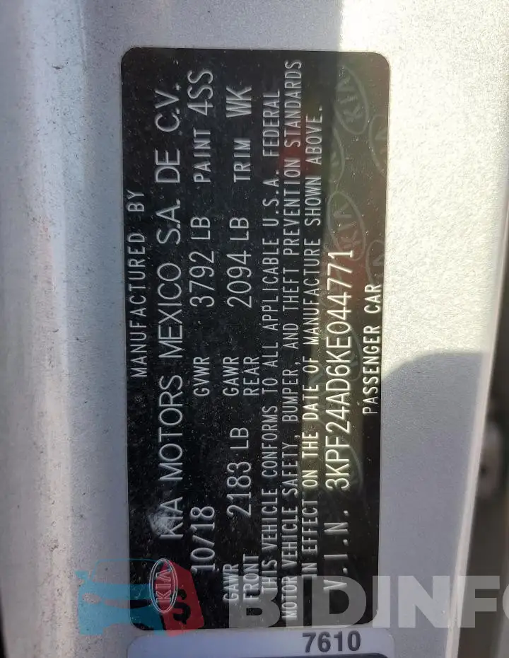 3KPF24AD6KE044771 Photo# 13