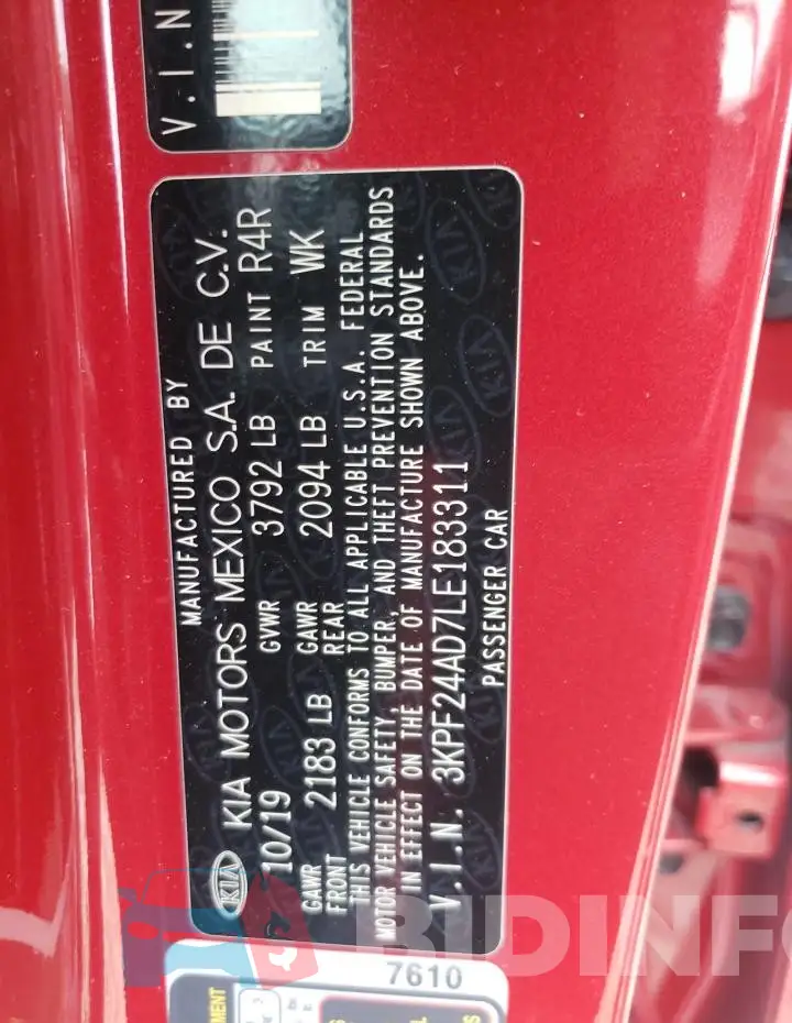 3KPF24AD7LE183311 Photo# 13