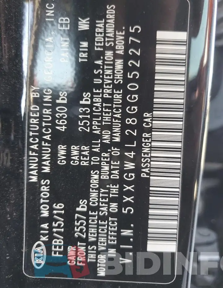 5XXGW4L28GG052275 Photo# 12