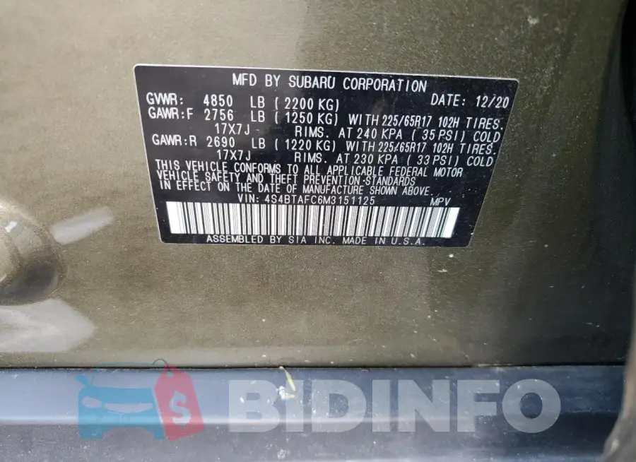 4S4BTAFC6M3151125 Photo# 12