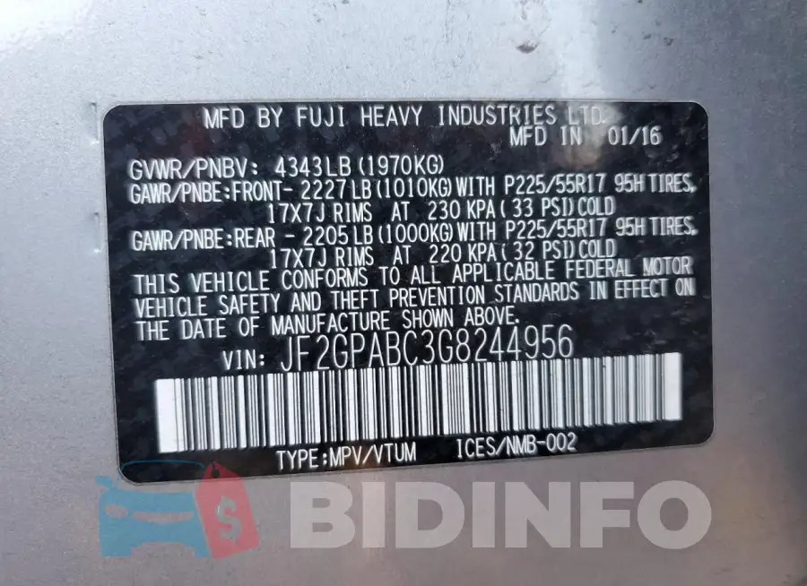 JF2GPABC3G8244956 Photo# 13