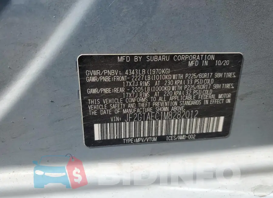 JF2GTAEC1M8282012 Photo# 13