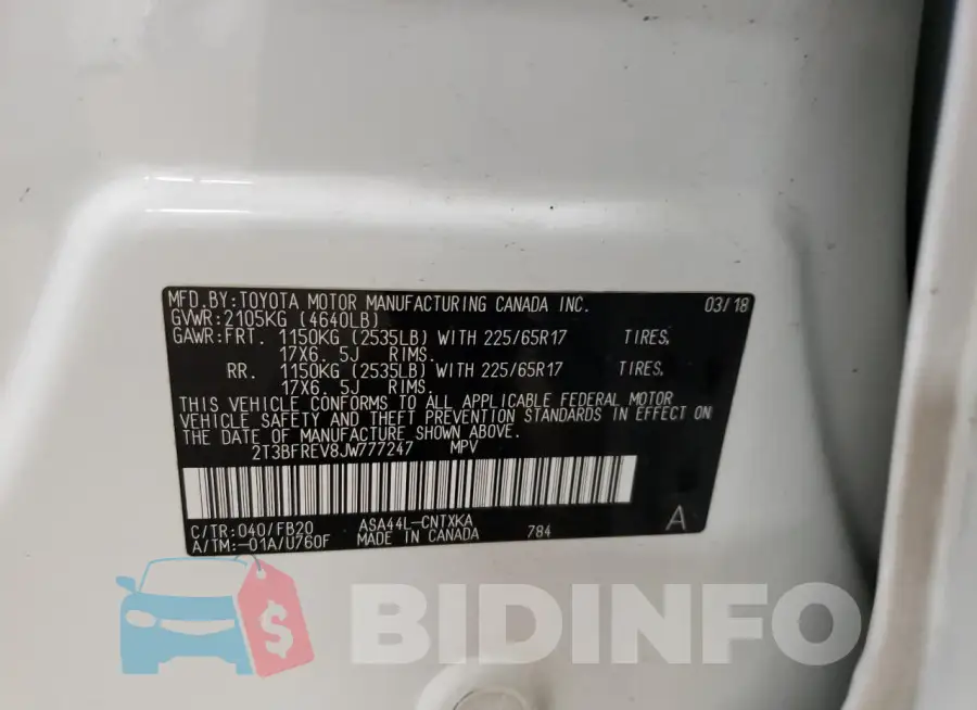 2T3BFREV8JW777247 Photo# 12