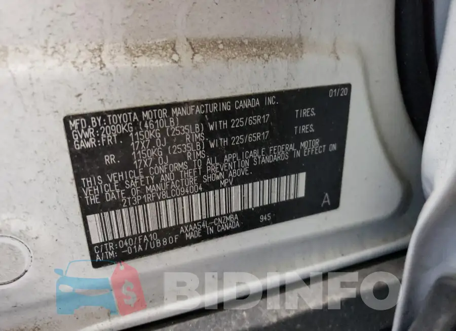 2T3P1RFV8LC094004 Photo# 13