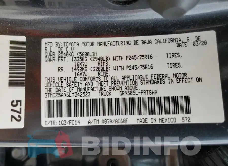 3TMCZ5AN3LM342523 Photo# 12