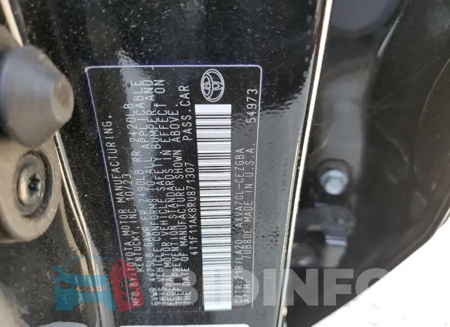 4T1F11AK8RU871307 Photo# 12