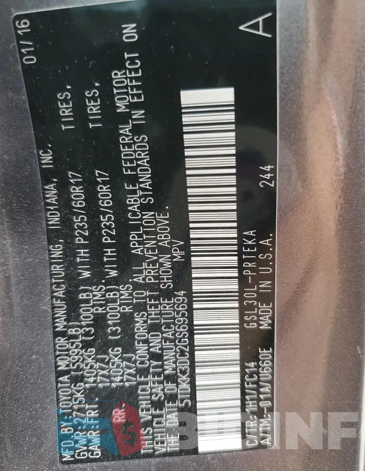 5TDKK3DC2GS695694 Photo# 13