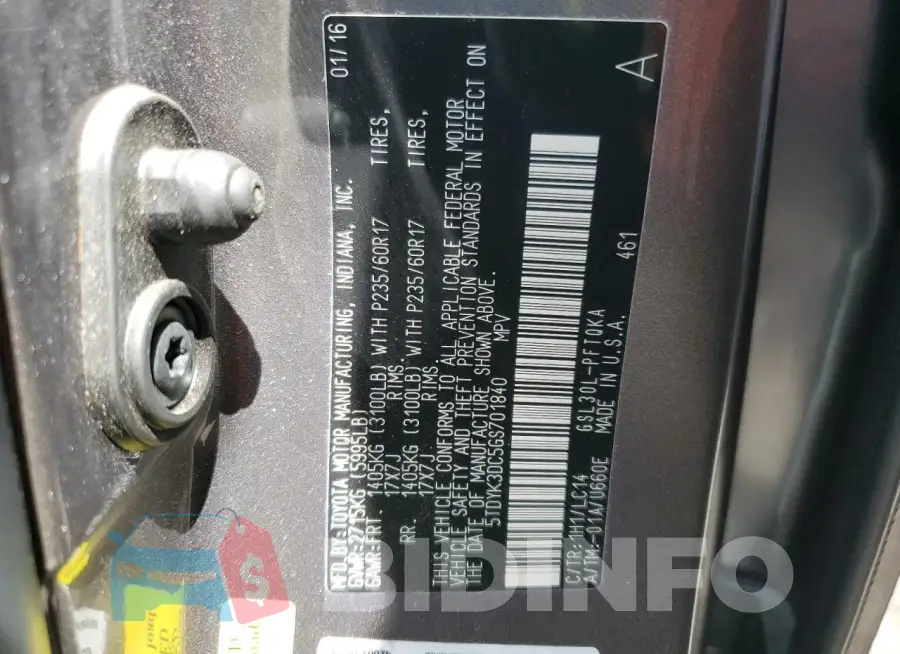 5TDYK3DC5GS701840 Photo# 13