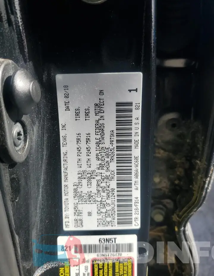 5TFAX5GNXJX112490 Photo# 13