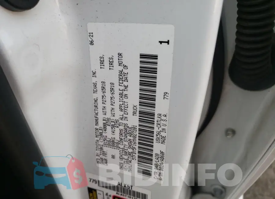 5TFBY5F16MX027201 Photo# 12