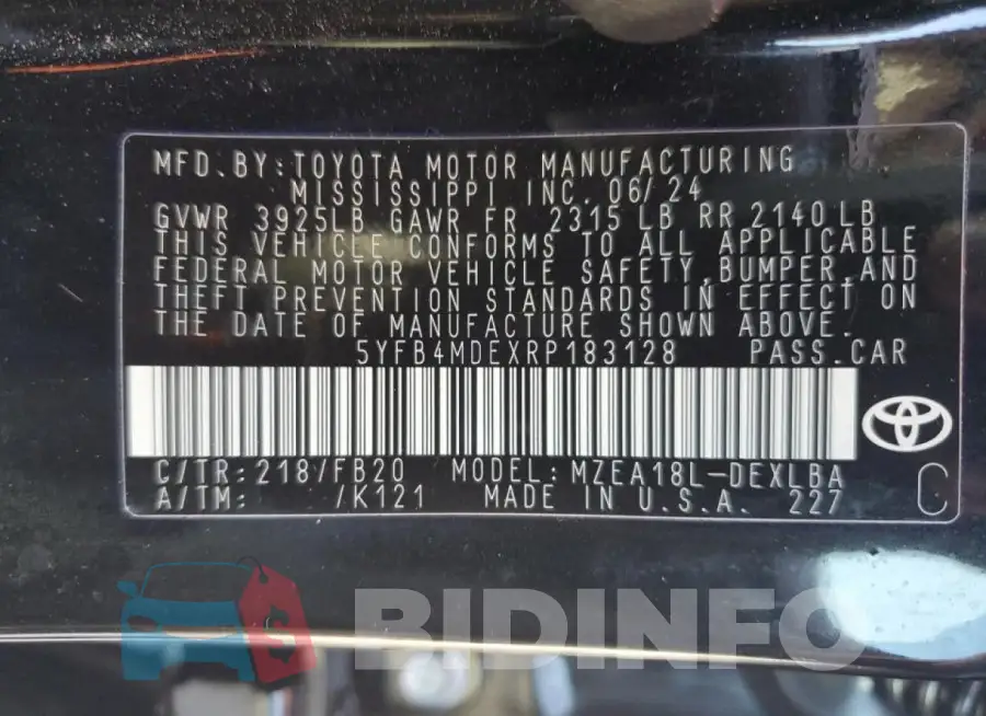 5YFB4MDEXRP183128 Photo# 12