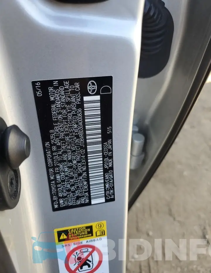 JTDBVRBD3GA000836 Photo# 12
