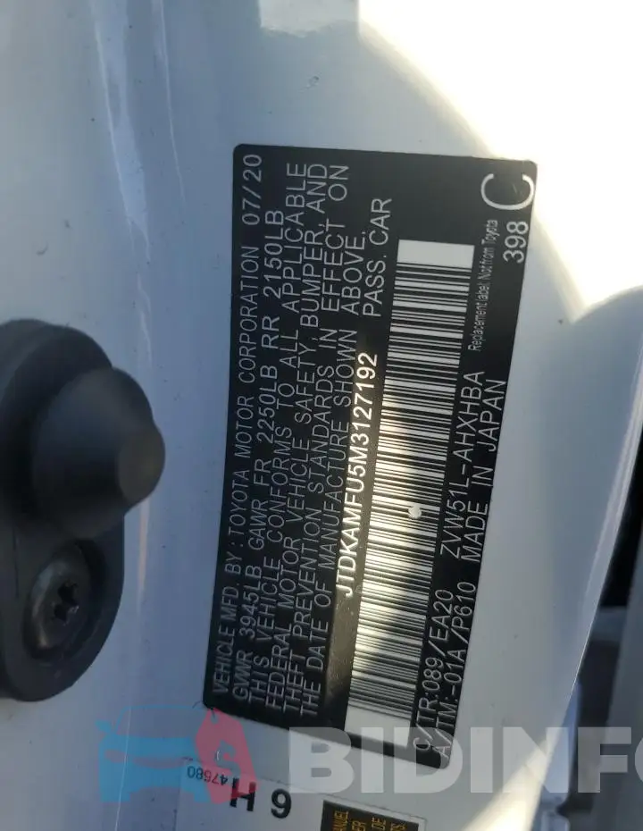 JTDKAMFU5M3127192 Photo# 13