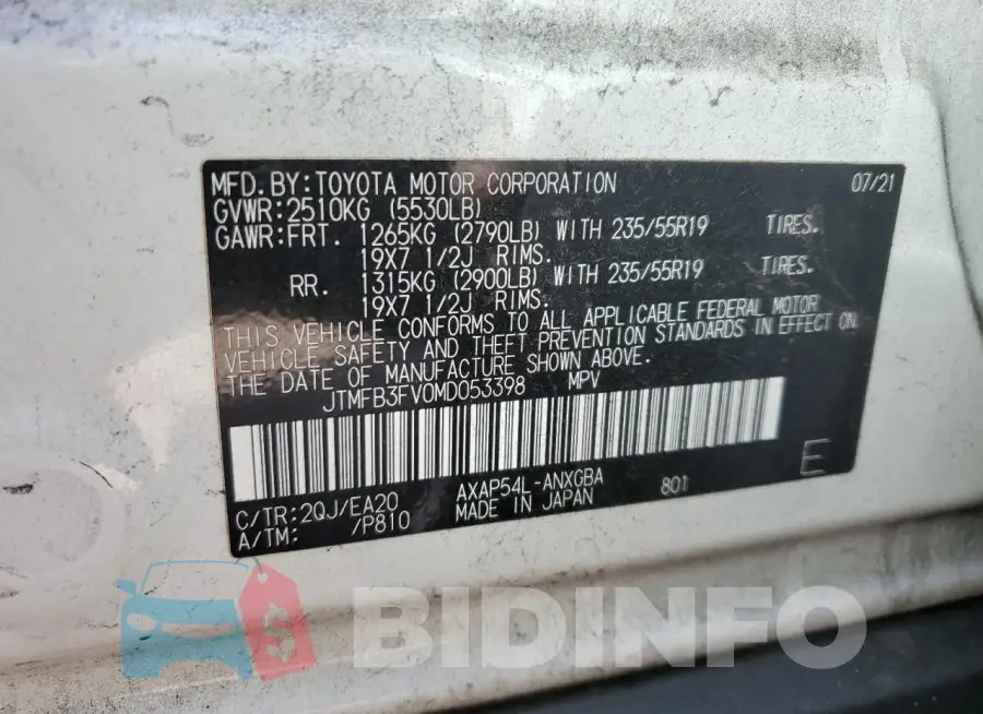 JTMFB3FV0MD053398 Photo# 14