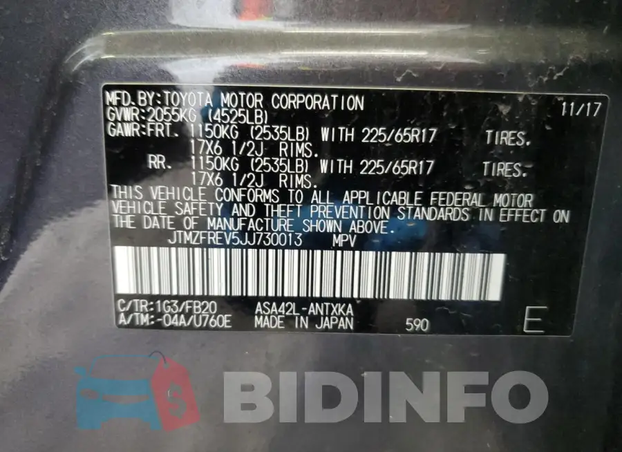 JTMZFREV5JJ730013 Photo# 13