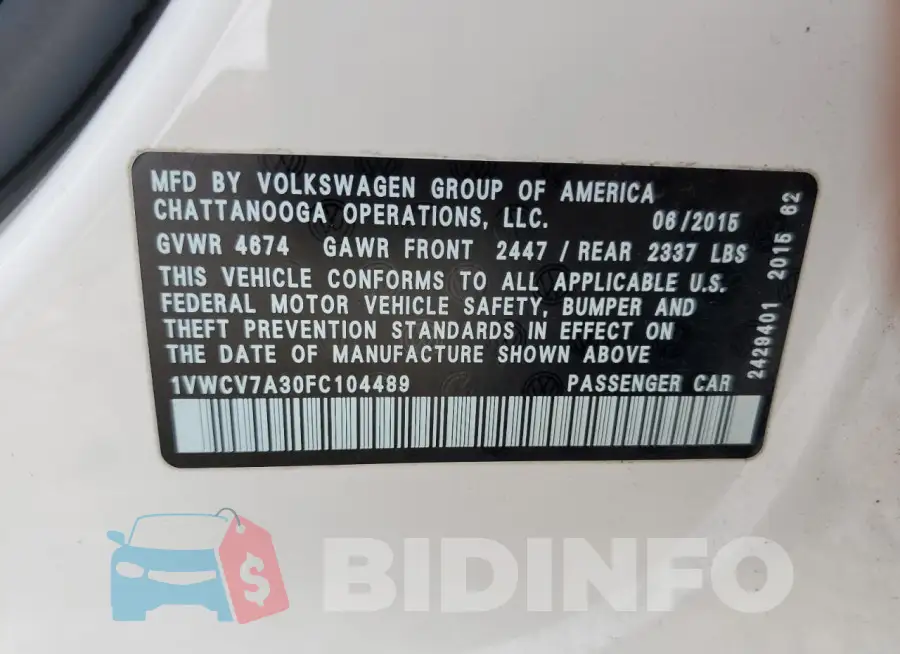 1VWCV7A30FC104489 Photo# 12