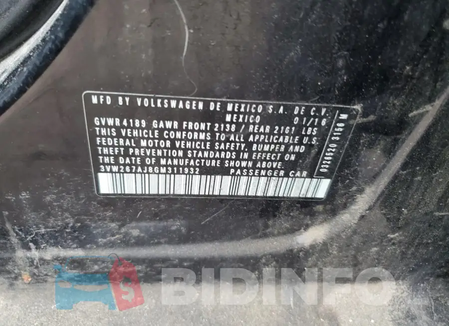 3VW267AJ8GM311932 Photo# 13