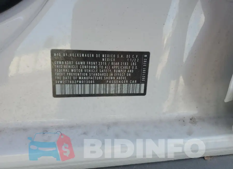 3VW2T7BU2PM013085 Photo# 12