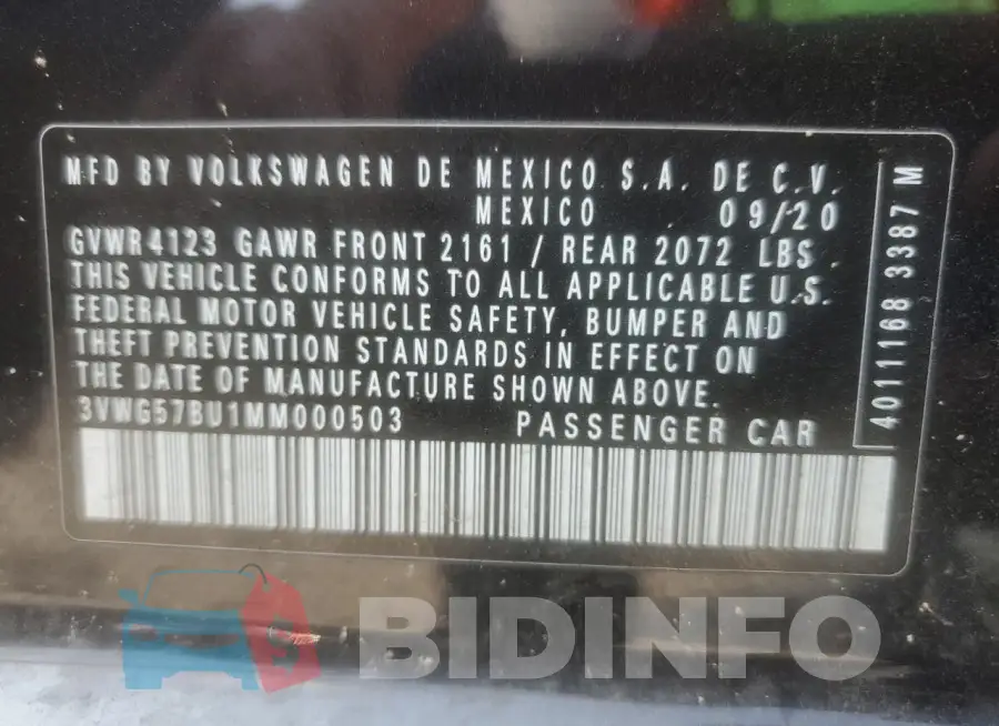 3VWG57BU1MM000503 Photo# 12