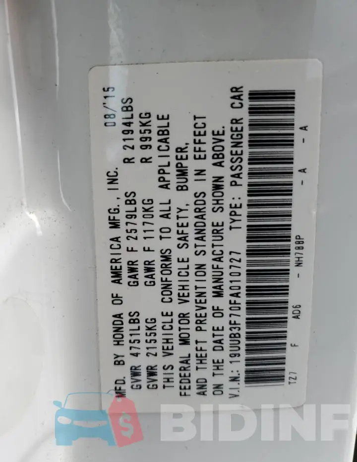 19UUB3F70FA010727 Photo# 12