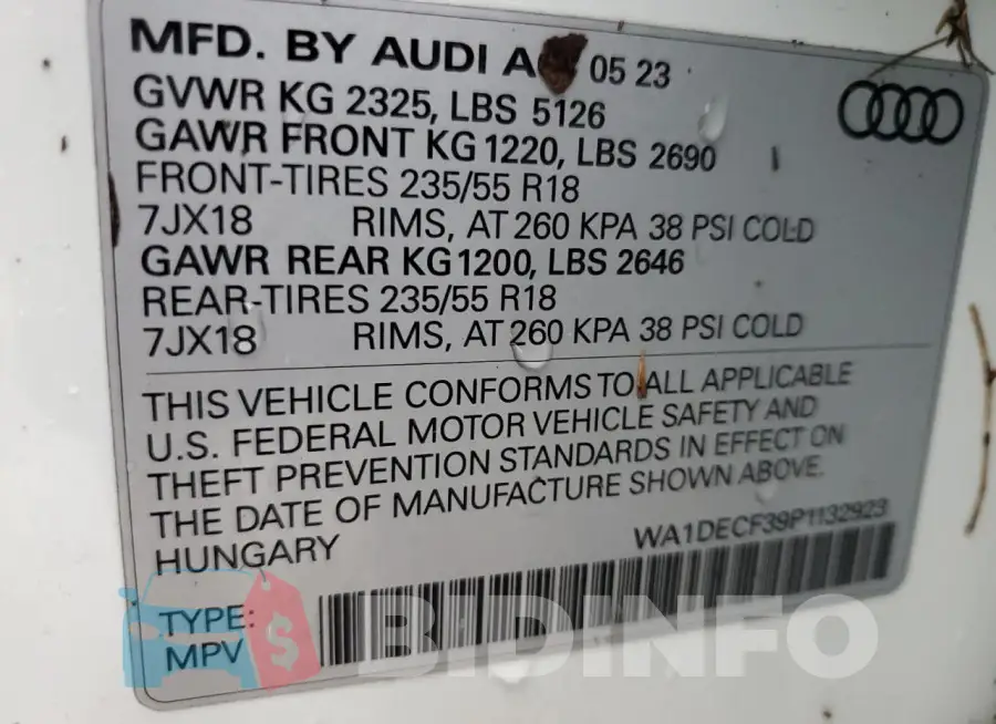 WA1DECF39P1132923 Photo# 13