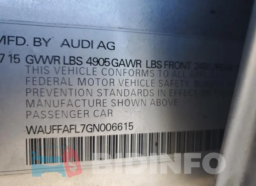 WAUFFAFL7GN006615 Photo# 12