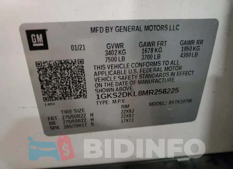 1GKS2DKL8MR258225 Photo# 14