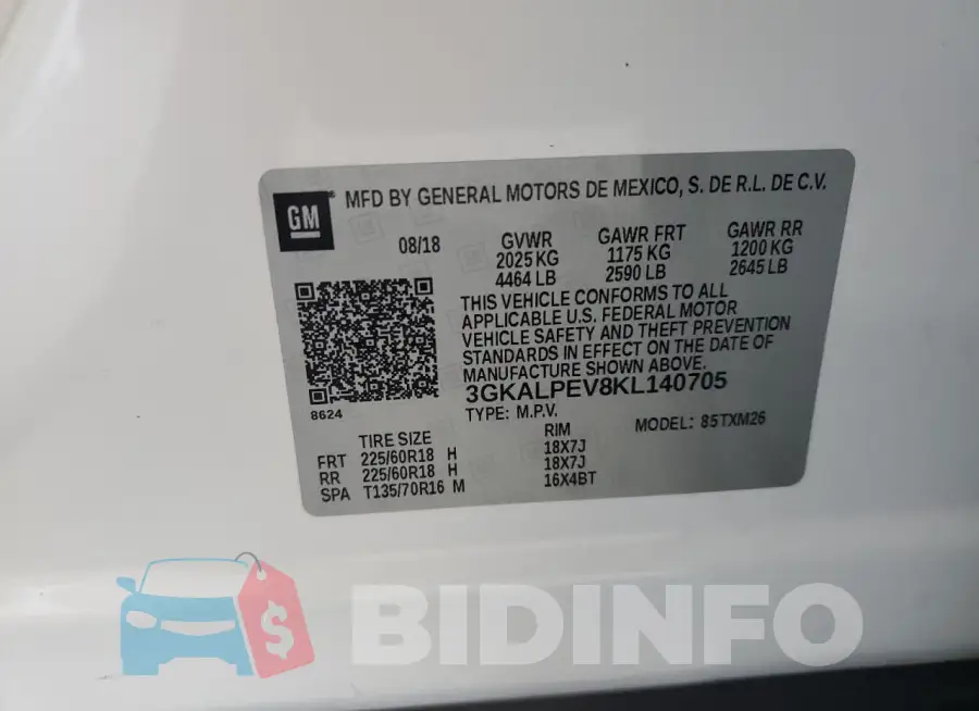 3GKALPEV8KL140705 Photo# 14