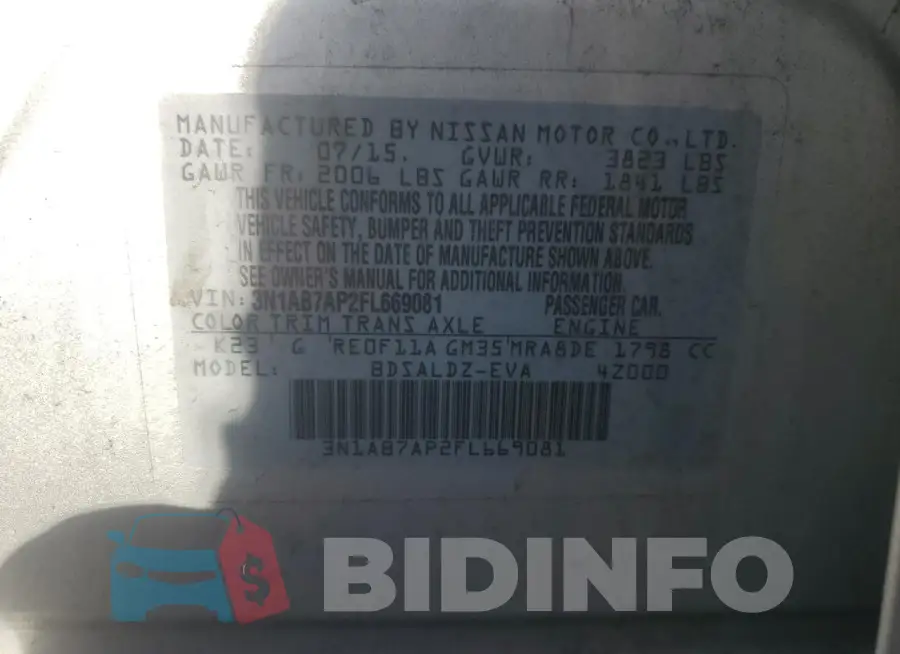 3N1AB7AP2FL669081 Photo# 12