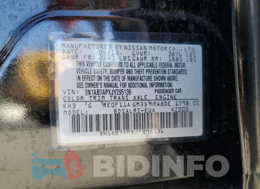 3N1AB7APXJY295136 Photo# 12