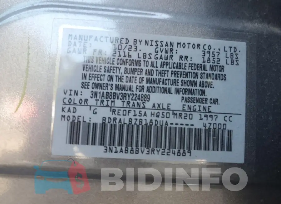 3N1AB8BV3RY224889 Photo# 12