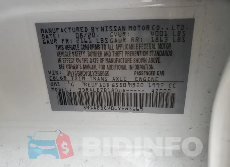 3N1AB8CV0LY285669 Photo# 12