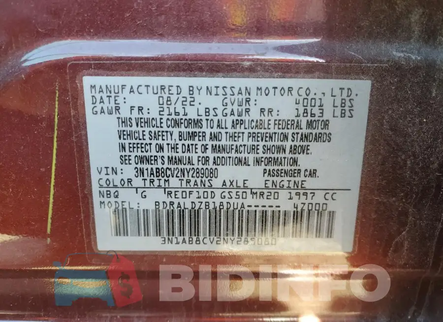 3N1AB8CV2NY289080 Photo# 12