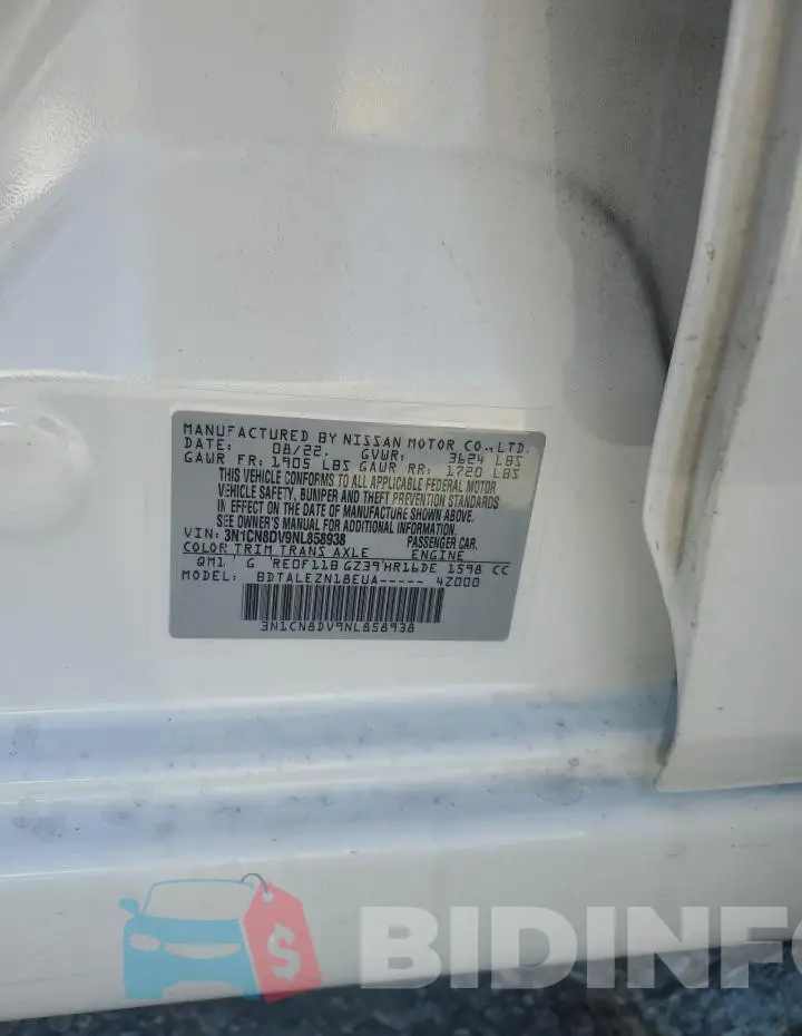 3N1CN8DV9NL858938 Photo# 12